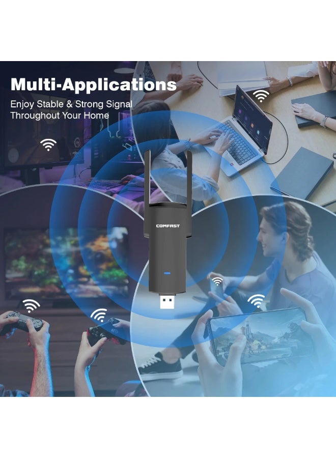 Comfast 1300Mbps Wifi Adapter 5GHZ USB3.0 Dual-Band Wifi Network Wireless Card External Antenna WiFi Receiver Network - Image 3
